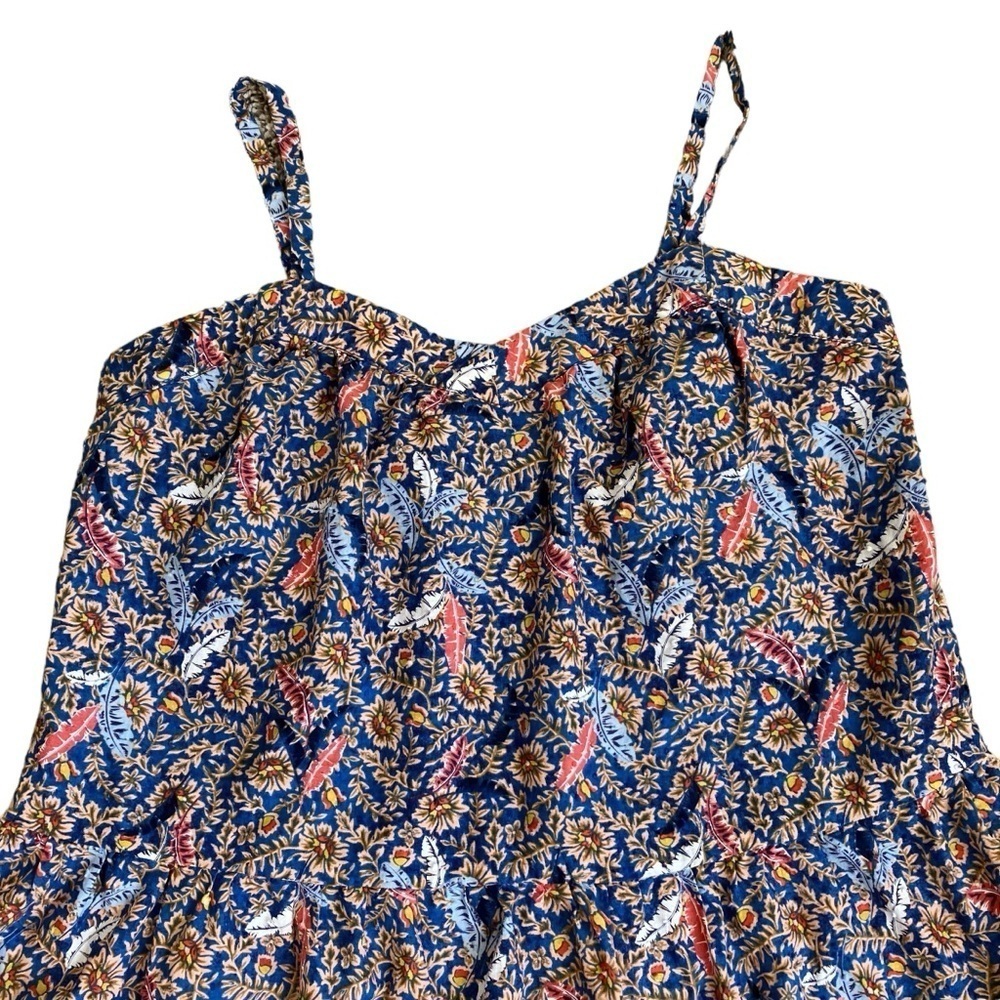 Knox Rose Pleated Midi Sundress in Blue and Orange - Picture 11 of 16